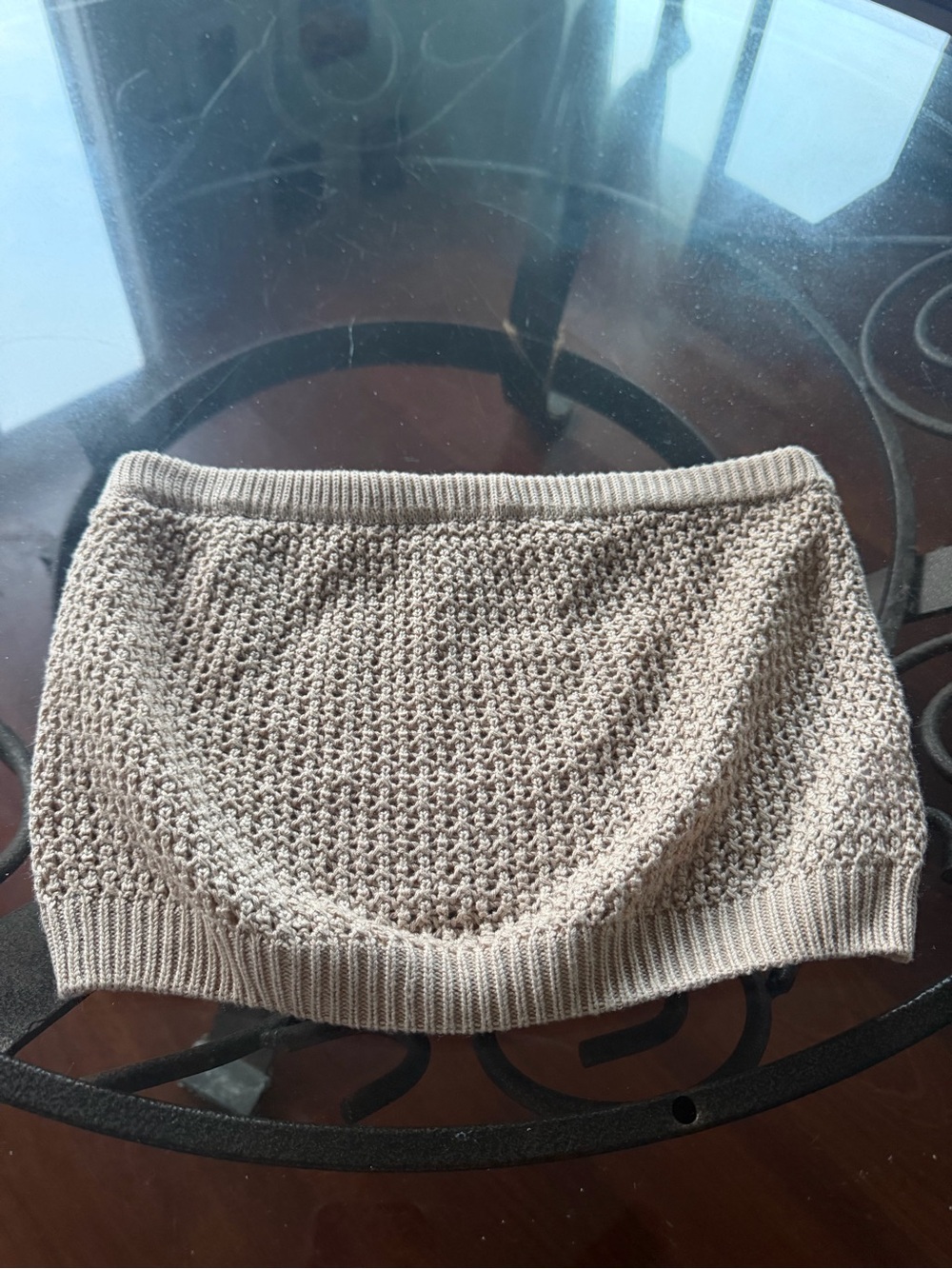 Knit Textured Beige Women’s Strapless Tube Top